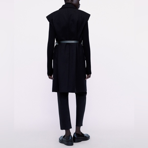 NEW ZARA WOOL BLEND SHOULDER PAD VEST XS - Picture 3 of 12